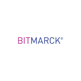 Magenta und blaue Logoschrift von Bitmarck